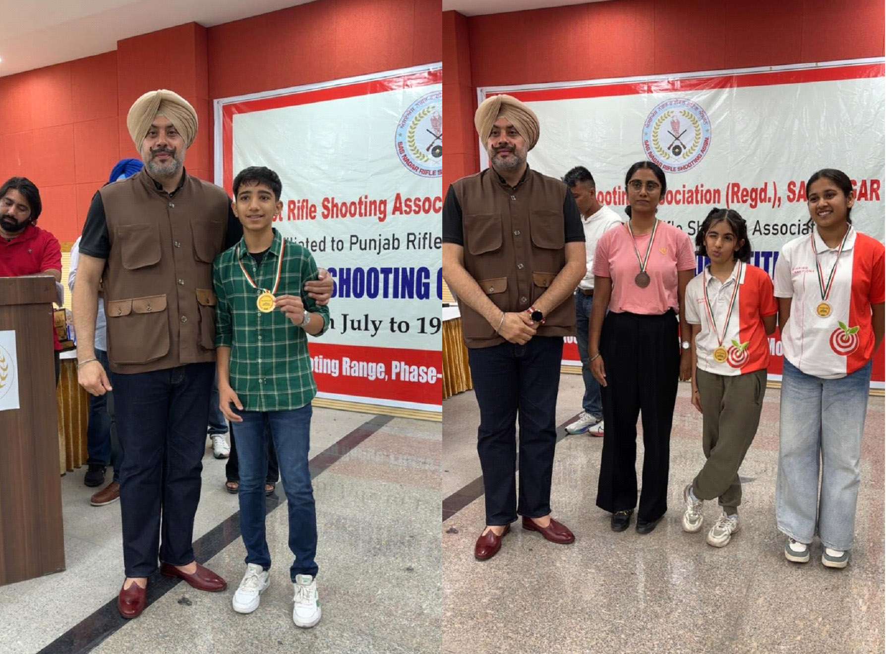 District Shooting Championship 2025; Mohali Siblings Aditya and Navyansha Bakshi Shine with Three Golds and One Bronze